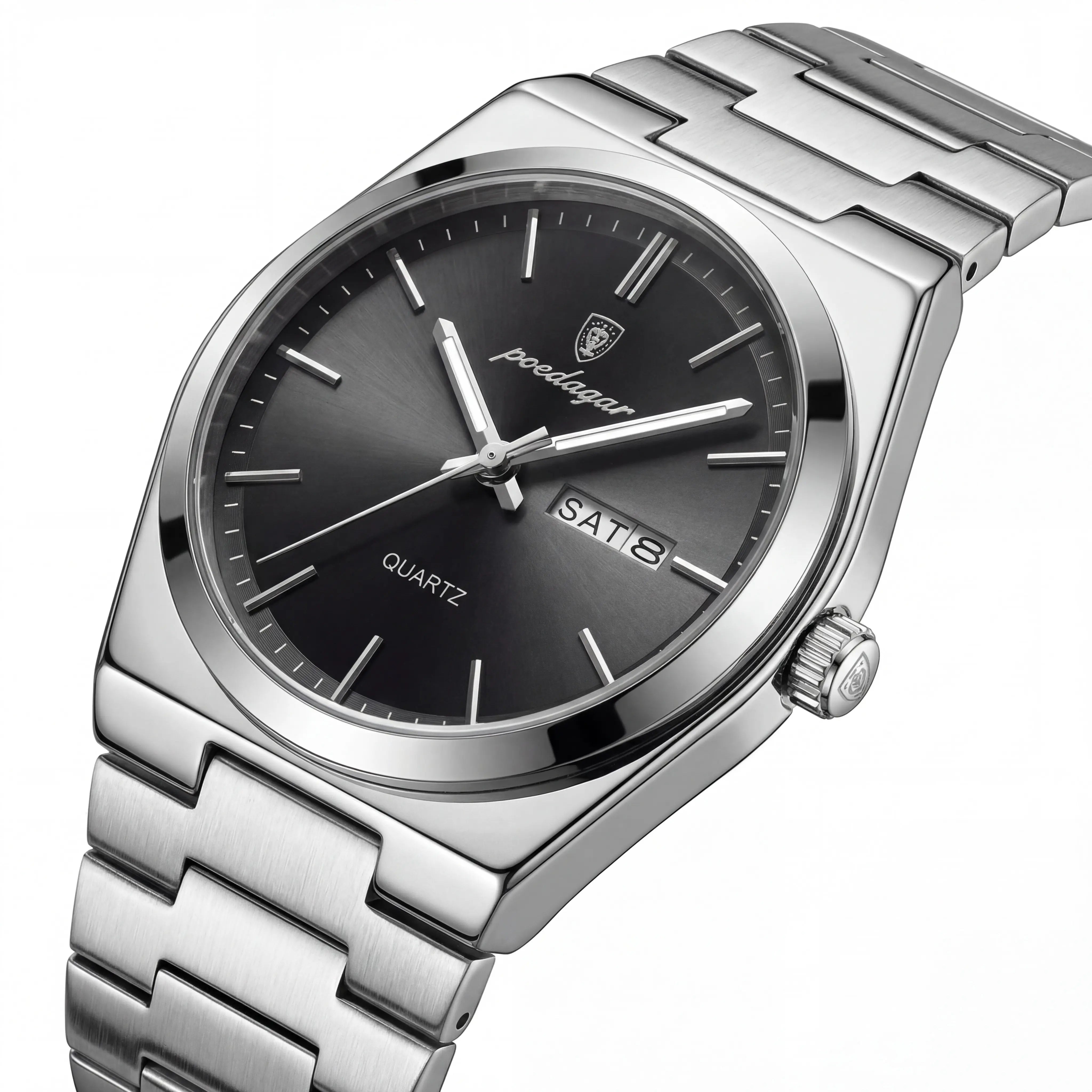 Zorick Linear Steel | Silver Black