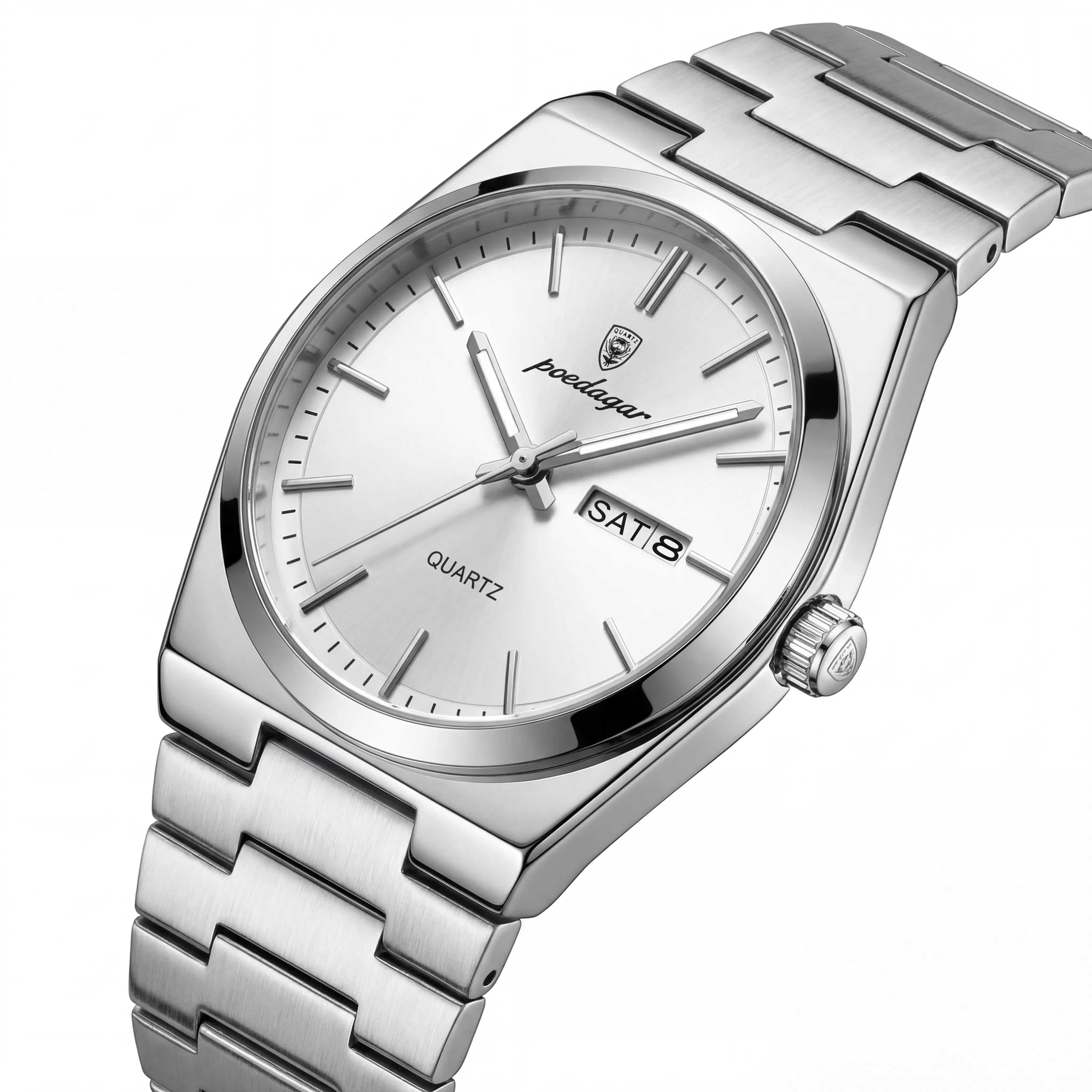 Zorick Linear Steel | Silver White